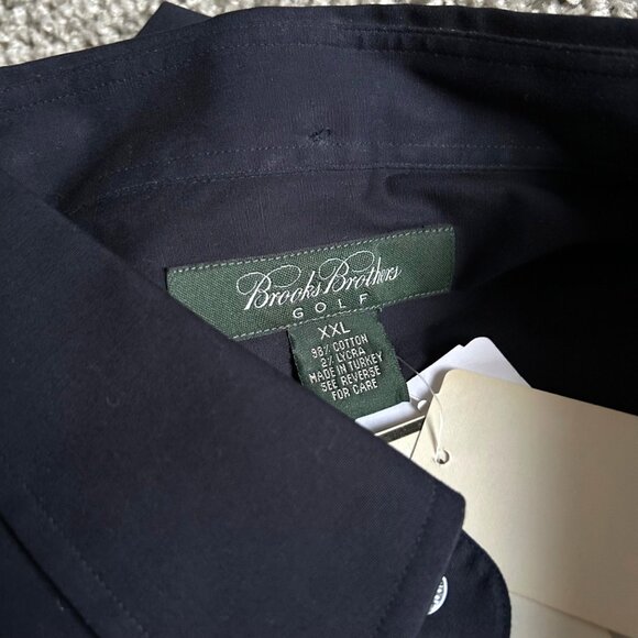 Brooks Brothers Golf Mens XXL Button-Up Shirt Business Casual Navy - Picture 9 of 10
